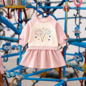 Set di Felpa con Cappuccio Casual alla Moda Versione Coreana per Ragazze, <span class=keywords><strong>Abbigliamento</strong></span> Primaverile e Autunnale per Bambini, Morbido in Stile Estero - Product Image 3