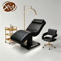 Table de massage électrique de luxe beige à 3/4 moteurs pour salon de beauté, lit de tatouage, lit facial, lit esthétique incurvé pour cils, lit de beauté