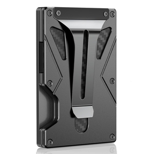 Portefeuille en métal aluminium pour homme avec support MagSafe et pince à billets, bloquant les signes de carte bancaire, pour <span class=keywords><strong>AirTag</strong></span> et cartes, compatible iPhone - Product Image 1