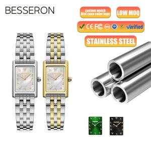 Custom High Quality Luxury Stainless Steel Women's <b>Watch</b> <b>Arabic</b> Dial Square Case Quartz Wristwatch Business Fashion Ceramic - Product Image 1