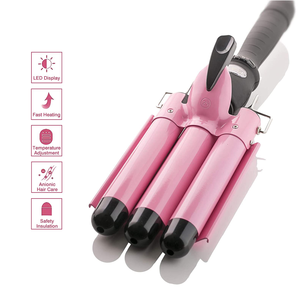 Fer à friser ionique en céramique à trois barils, fer à friser automatique avec Triple baril, ondulation des cheveux, meilleure vente - Product Image 5