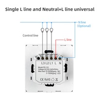 Interrupteur intelligent Zigbee 1/2/3 voies avec fil neutre pour le marché australien, compatible avec Alexa et Google Home