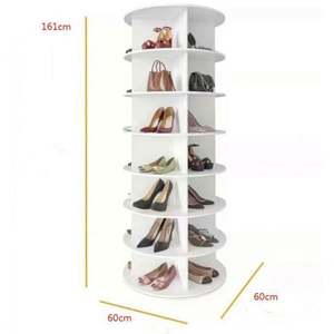 7-Tier Lazy Susan <b>Rotating</b> <b>Shoe</b> <b>Rack</b> Tower 360 Degree Wood Display for Home Use for Kitchen Bathroom Living Room Storage - Product Image 1