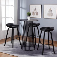 Tavolo Alto da Bar in Stile Nordico, Design in Metallo Resistente per Hotel, Centri Commerciali o Supermercati, per Salotto e Tempo Libero