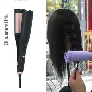 Rizador de Pelo Portátil Pequeño de Iones Negativos de Aluminio, Calentamiento Rápido, Inalámbrico, para Uso en Hoteles, Forma de Ondas, Rizador Profundo en U - Product Image 3