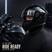 Casque intégral modulaire rabattable avec Bluetooth intégré, casque unisexe pour moto électrique, moto de rue