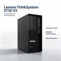 Mini station de travail d'entreprise de niveau débutant, serveur tour ThinkSystem ST50 V2, E-2300