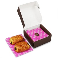 Vente en gros de boîte d'emballage pour bouffée de dessert beignet avec logo personnalisé gaufrage par revêtement UV pour boulangerie sushi gâteau livraison rapide installation rapide