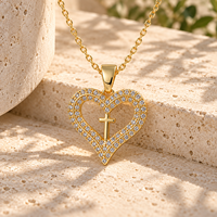 Nouveau Collier ARNAN en forme de cœur plaqué or avec zircons incrustés, chaîne tendance, pendentif haut de gamme, cadeau, bijoux pour femme