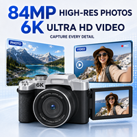 Appareil photo numérique avec capteur CMOS 84MP 6K, écran tactile rabattable de 3,0 pouces, zoom 18X, autofocus, WiFi, double caméra, capture de sourire, caméra selfie, caméra pour vlog
