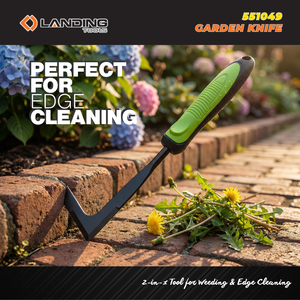 Landing 551049 <b>Garden</b> Knife Weeder High Carbon Steel Blade Curved <b>Edge</b> Soft TPR Grip Handle Black/Green Patio Paving Joint Weed - Product Image 5
