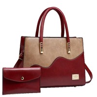 Sac fourre-tout en PU pour femme en stock – Nouvelle tendance transfrontalière Printemps/Été 2025 – Blocs de couleur, fermeture éclair, grande capacité, haut de gamme