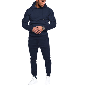 MEN Winter <b>Plus</b> <b>Size</b> Printed Hoodie Tracksuit <b>Set</b> 2-Piece Athletic Casual Hooded Sweatshirt and <b>Joggers</b> - Product Image 1