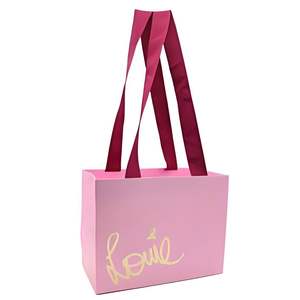 Sac en papier d'art personnalisé avec logo imprimé, avec poignée, design gratuit pour l'expédition de vêtements et les cadeaux - Product Image 2