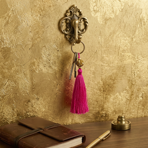 Pink Rayon Key Tassel Decorative Fringe For Wall <b>Hook</b> Use - Product Image 1