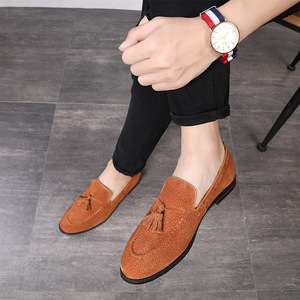 2024 nouveau givré supérieur hommes doux décontracté appartements couleur unie sans lacet chaussures mode gland décoration chaussures hommes <span class=keywords><strong>travail</strong></span> - Product Image 3