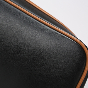 Sac fourre-tout personnalisé <span class=keywords><strong>en</strong></span> <span class=keywords><strong>cuir</strong></span> PU pour femme, noir avec finition marron, double compartiment, fermeture éclair, sac à bandoulière, kit de quincaillerie dorée - Product Image 6