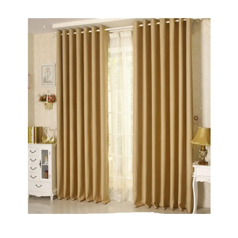 Modern High Quality Project Pure Color Shading Window Curtains Double-Side Matt Curtain For Living Room