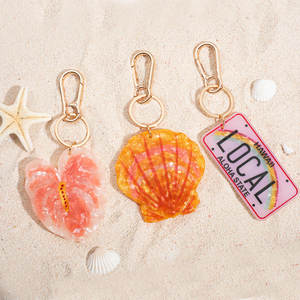 パーソナライズされた漫画ノベルティ島ハワイローカルナンバープレートフラワーシェルバッグチャームカラビナーキーチェーン防水 - Product Image 2