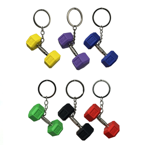 سلسلة مفاتيح للياقة البدنية والجمباز واللياقة البدنية متعددة الكلاب مخصصة 3d المطاط laveros Goma De Pesas صغيرة الدمبلز - Product Image 1