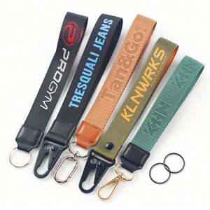 Manufacturer Custom Polyester Black ID Bag Lanyards with Logo Personalized Embroidered Woven Lanyards - Product Image 5
