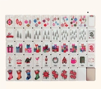 Jeu de Mahjong imprimé UV avec motifs de Noël résistants à la décoloration pour une collection durable et une conservation des couleurs vives