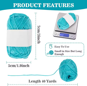 5ply Soft Acrylic Knitting Yarn 15 Colors for Scarf Making <strong>Beginners</strong> Handicraft Women Homemade Creative <strong>Crochet</strong> <strong>Kit</strong> - Product Image 6