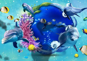 Monde sous-marin 3D <span class=keywords><strong>Aquarium</strong></span> décoration murale papier peint peintures murales impression - Product Image 4