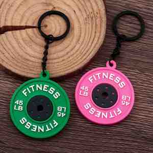 Hot Selling 2-Inch Gym Rack <b>Weight</b> <b>Plate</b> Keychain Rubber Loaded Vest Barbell for Lifting Concrete Barbell Concrete Loaded Vest - Product Image 4
