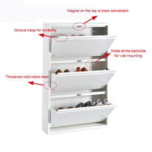 Armoire à chaussures moderne à porte en métal/étagère/étagère Top Sale Solution de stockage bon marché pour chambre à coucher et salon - Product Image 3