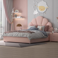 Lit superposé moderne Queen/King Size en bois de pin avec revêtement en cuir, confortable, luxueux, meubles de chambre à coucher, rangement durable