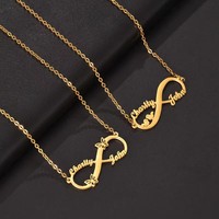 Collier pendentif infini en acier inoxydable doré et argenté pour femme, cadeaux en métal par sublimation