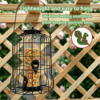 Mangeoire à oiseaux suspendue anti-écureuil, cage en métal, tube transparent, diamètre 17x26,5 cm, pour jardin, extérieur, oiseaux de cour