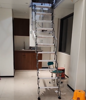 Échelle escamotable murale en métal pour grenier, résidentielle, multi-scènes, intelligente, automatique, extensible, avec capacité de 300 kg