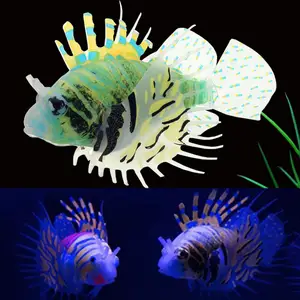 Yaratıcı balık tankı, akvaryum, peyzaj dekorasyon, yumuşak mercan oyuncaklar, renkli aslan balığı simülasyonu