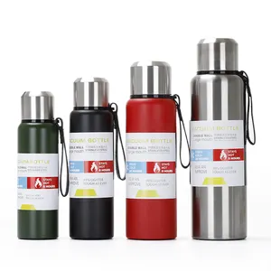 Custom Logo Double Wall Vacuum Insulated Stainless Steel metal Water Bottle Wide Mouth Sport Thermos Flasks