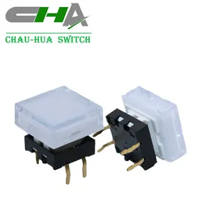 Chave de pressão plana 12V série CHA C3012 com tampa plana transparente C3012I