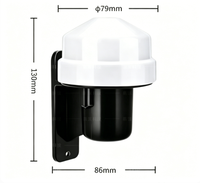 Détecteur de lumière extérieur SanJin à cellule photoélectrique AC110-240V, courant nominal 15A, étanche IP65, temps de réponse 0,3-0,5s, support mural pour