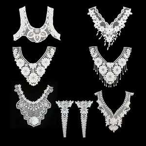 Embroidery knitting cotton collar neck patch lace crochet applique Milk Silk Neck Lace Collar Choker Neck Crochet Collar Lace