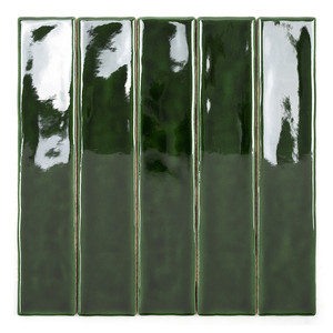Baldosa Creta-25 Verde Oscuro 5x25 cm Brillante con Bordes Irregulares - Product Image 2