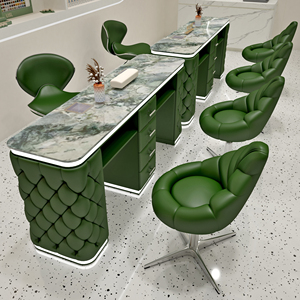 Pink Marble Nail Table Set Adjustable Pedicure Chair Salon Spa Furniture With Storage Drawers - Product Image 6