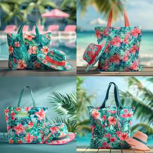 Bolso de Mano de Viaje para Verano 2024 con Logotipo Personalizable, Sombrero Fedora de Playa para Mujer al por Mayor con Cierre de Cremallera y Dos Asas - Product Image 4