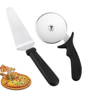 Accessoires de cuisine en gros, outil de cuisson en métal avec logo personnalisé, coupe-pâte en acier inoxydable argenté avec poignée en PP et pelle à pizza - Product Image 1