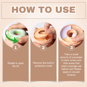 Paleta de <span class=keywords><strong>Corrector</strong></span> de Color en Forma de Donut de 3 Colores, <span class=keywords><strong>Corrector</strong></span> de Color Impermeable y de Larga Duración para <span class=keywords><strong>Ojeras</strong></span>, Crema 3 en 1 - Product Image 5