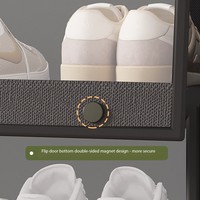 Robustes transparentes Schuh regal für die Haustür Mehrstöckiges staub dichtes Regal Einfache Schrank lagerung Moderne Metall möbel für