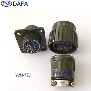 ขั้วต่อวงกลม CSP Y2M-7TK อลูมิเนียมหล่อขึ้นรูป ทองเหลือง ชุบเงิน ชุบทอง ซีรีส์ Y ปลั๊กและเต้ารับสำหรับการบิน - Product Image 5