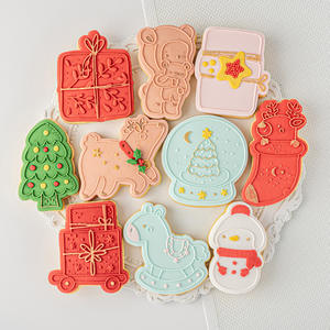 3D Santa Deer Snowflake formine per biscotti in plastica stampo per biscotti fondente timbri acrilici per biscotti <span class=keywords><strong>di</strong></span> natale per la cottura - Product Image 1