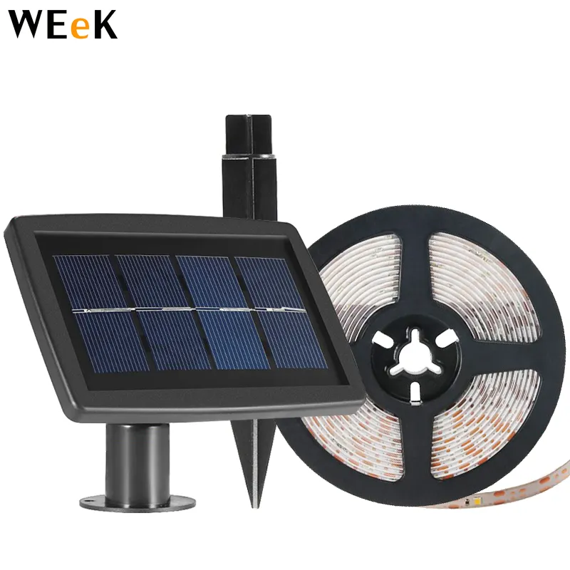 Solar Powered Waterproof RGB LED Light Strip IP65 Warm White Daylight White SMD2835ためGarden Landscape