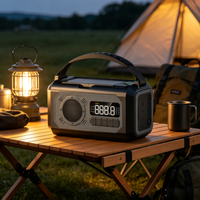 Linterna LED SOS Portátil de 10000 mAh con Manivela Solar de Emergencia, Dinamo Duradero de ABS, Cargador de Celular y Radio Meteorológica