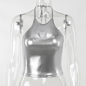 Top Canotta Traspirante in Pizzo per Donne, Crop Top Y2k con Stampa, Slim Fit, Moda Coreana Estiva, Streetwear Senza Maniche, Estetica Camis - Product Image 4